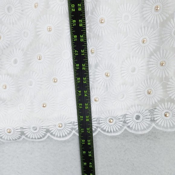 Lilly Pulitzer Dress Womens 12 Resort White Nicci Pinwheel Organza Floral Lace - Picture 10 of 16